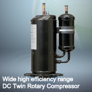 Wide high efficiency range DC Twin Rotary Compressor Photo