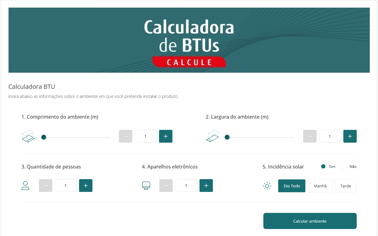 calculadora de BTUs