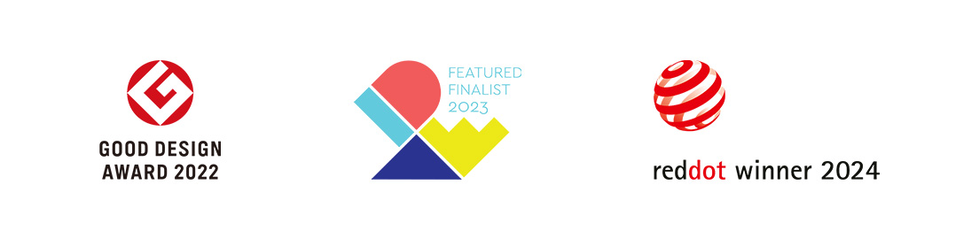 Logo des Prix Good Design Award 2022, Prix de conception IDEA 2023, Prix Red Dot Design Award 2024