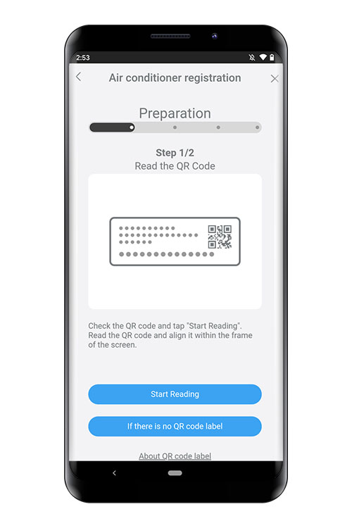 Appuyez sur [Commencer la lecture] et balayez le code QR. Si le code QR n’est pas apposé, appuyez sur [Aucune étiquette de code QR].