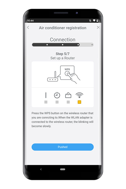 Appuyez sur le bouton WPS du routeur WLAN auquel vous vous connectez. Consultez le manuel d’utilisation du routeur WLAN pour connaître l’emplacement du bouton et la façon d’appuyer dessus.