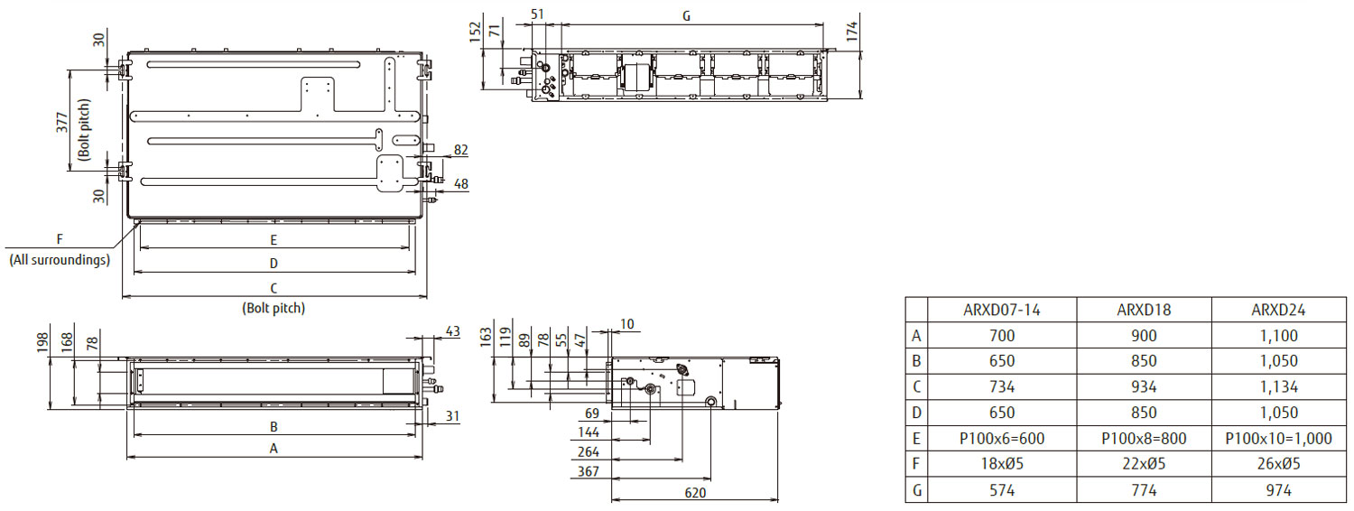 Airstage Vrf Systems Slim Duct Slim Concealed Floor Fujitsu General United Arab Emirates