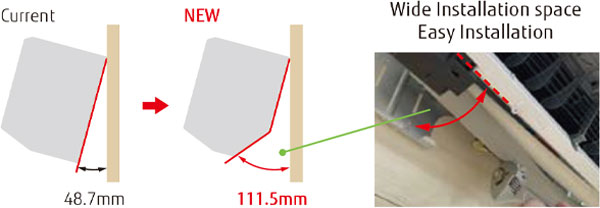 Wide Installation space Easy Installation. Current: 48.7mm, NEW: 111.5mm