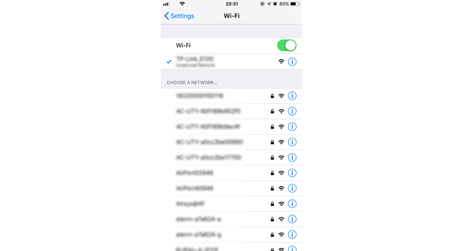 Select the SSID