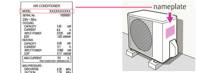 Faqs Split Systems How Do I Find The Model Name Of My Air